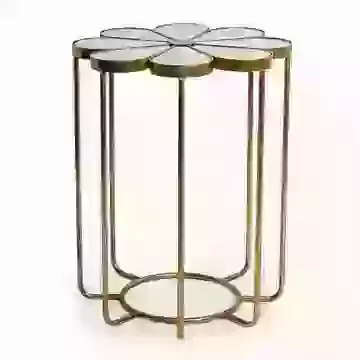 Antique Gold Flower Shaped Side Table
